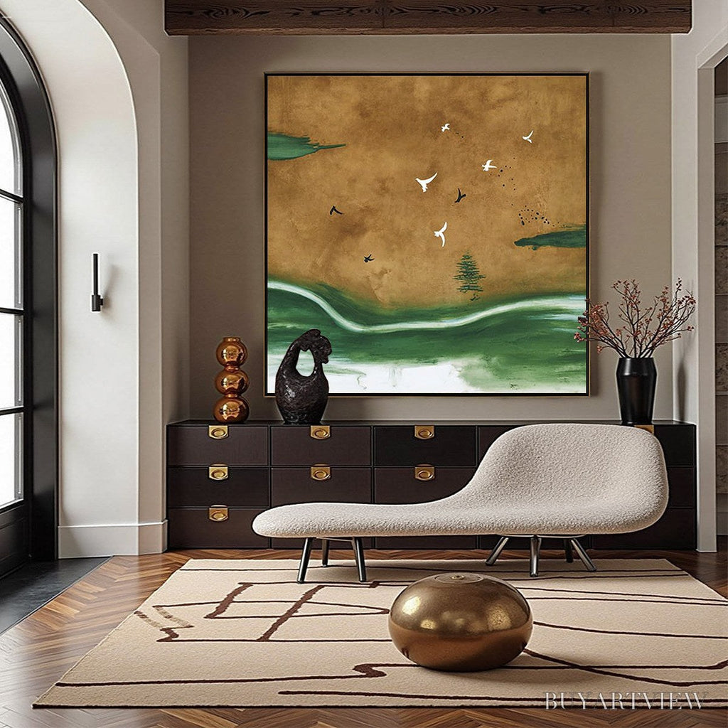 ARTOVITAS Sojourn – Minimalist Wabi-Sabi Landscape with Birds - image 2