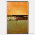 ARTOVITAS Amber Horizon – Textured Impasto Abstract Landscape Painting - image 1