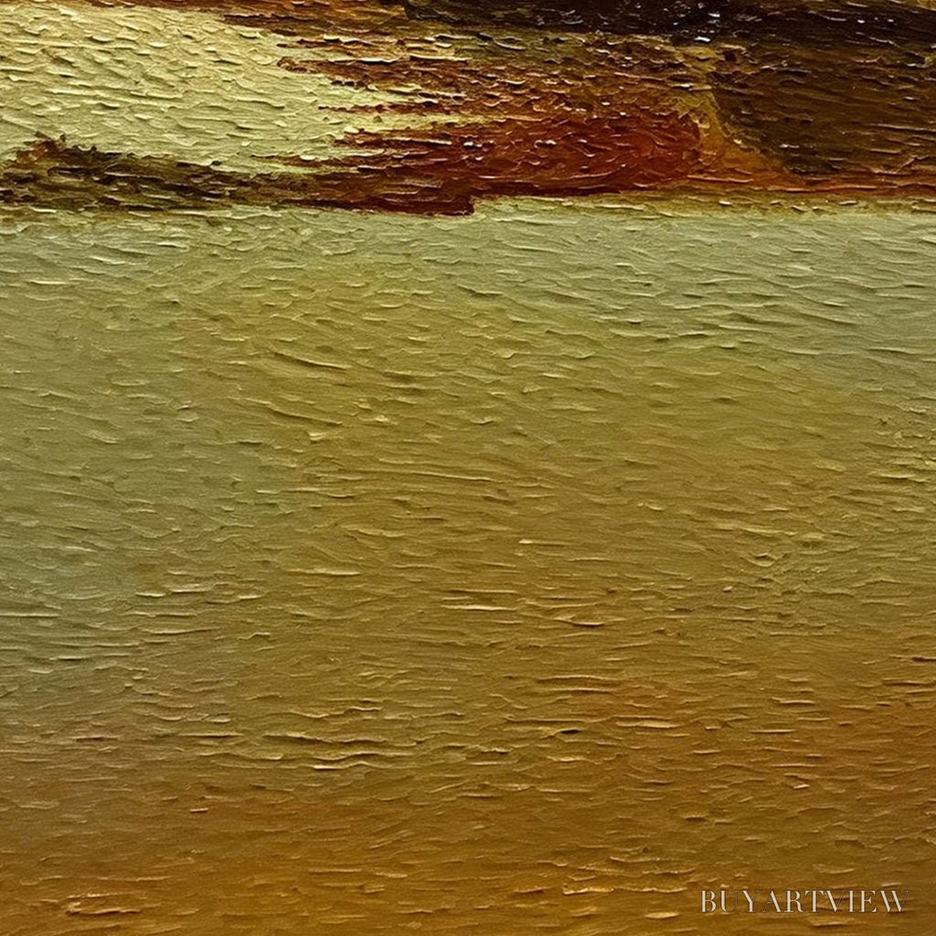 ARTOVITAS Amber Horizon – Textured Impasto Abstract Landscape Painting - image 5