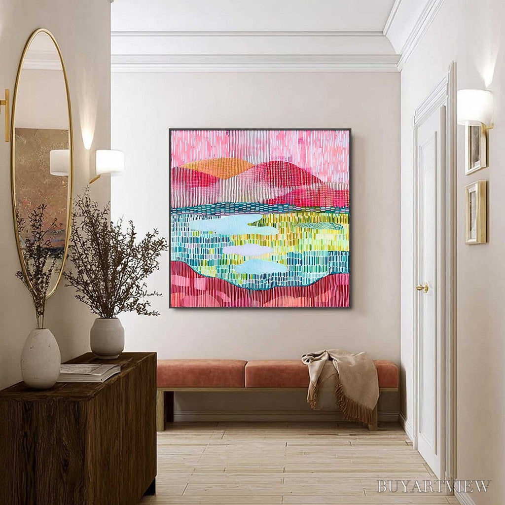 ARTOVITAS Pixelated Dawn – Colorful Textured Abstract Landscape - image 6