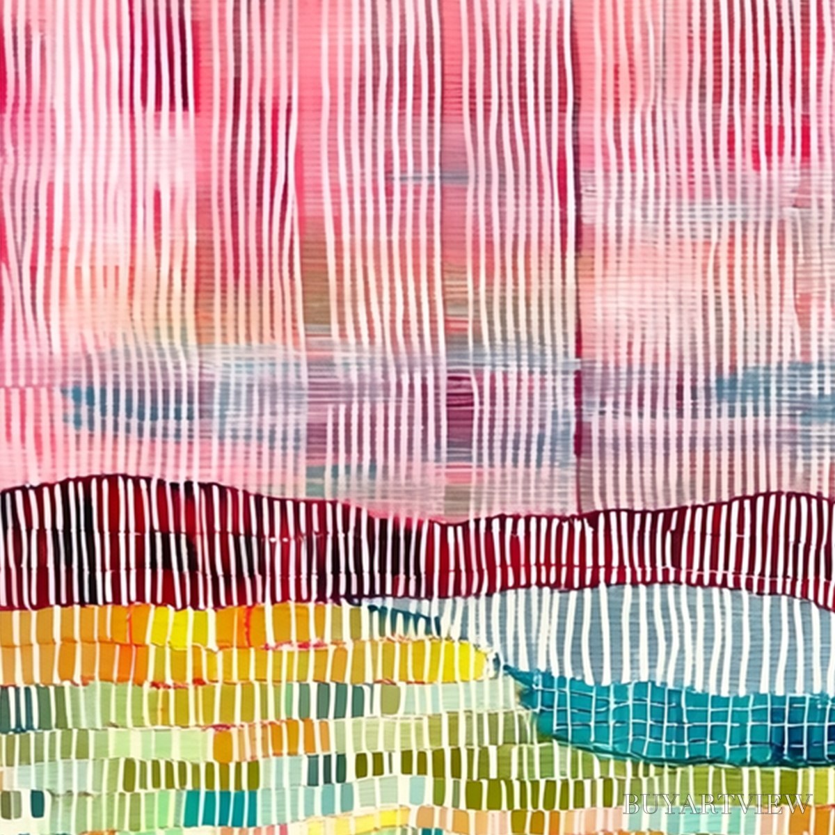 ARTOVITAS Woven Horizon – Vibrant Textured Abstract Landscape Painting - image 5