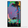 ARTOVITAS Vice City – Vibrant Abstract Impasto Painting of a Night Drive - image 1