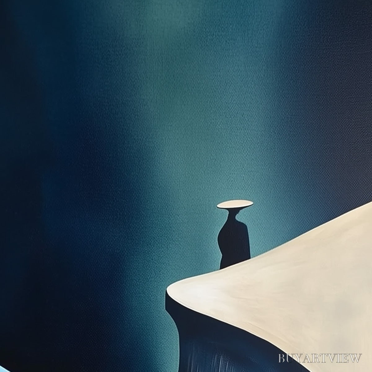 ARTOVITAS Solitude'S Edge – Minimalist Abstract Landscape with Figure Painting - image 3