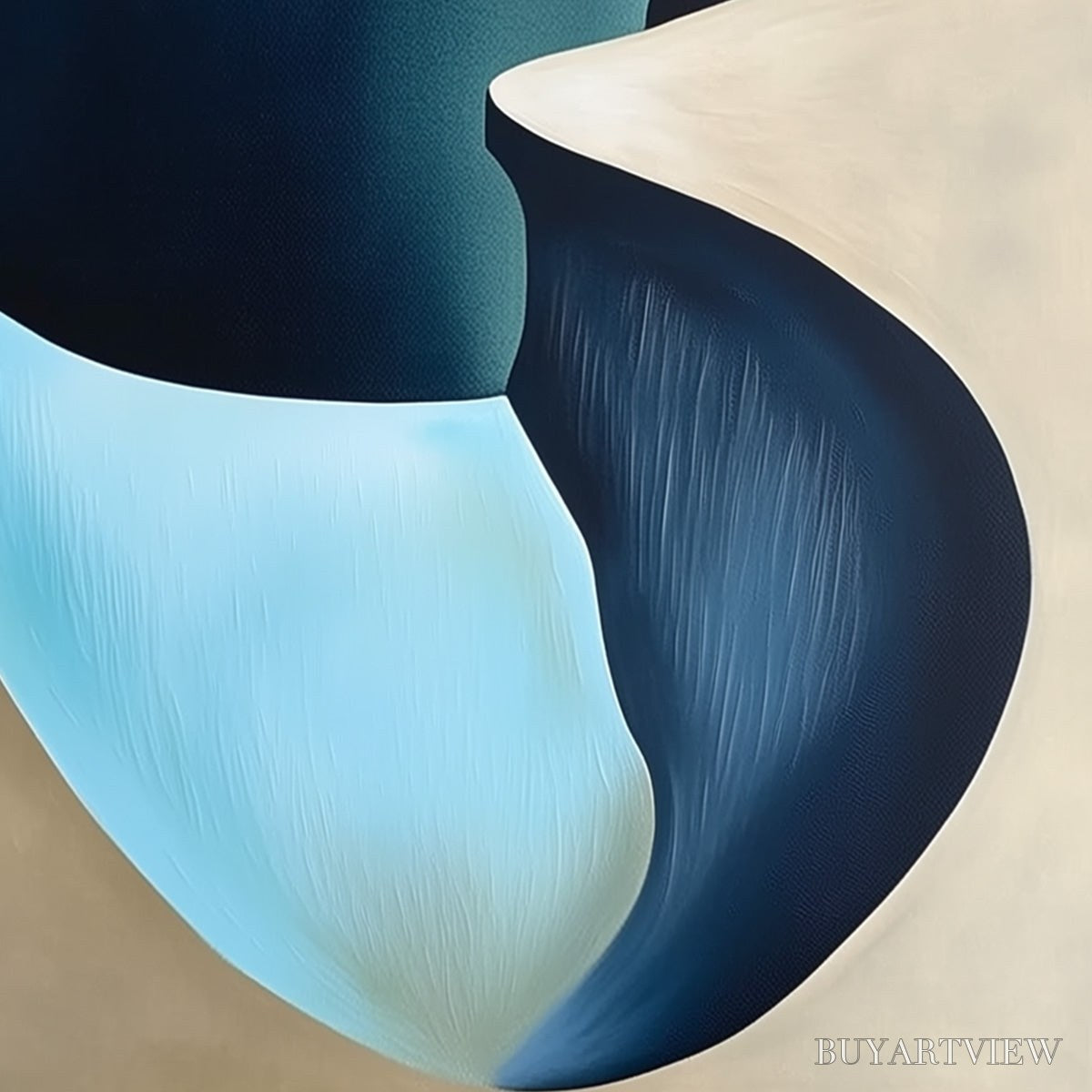 ARTOVITAS Solitude'S Edge – Minimalist Abstract Landscape with Figure Painting - image 5