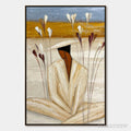 ARTOVITAS Quiet Repose – Textured Figurative Painting of a Person in Contemplation - image 1