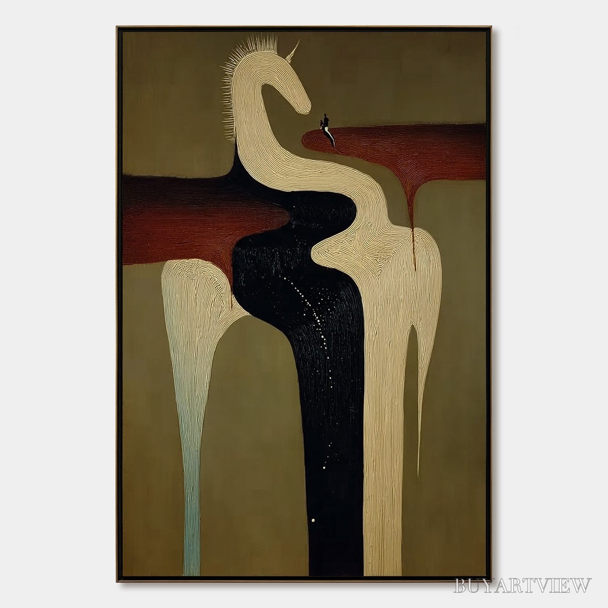 ARTOVITAS the Voyager'S Steed – Textured Abstract Unicorn Painting for Modern Decor - image 1