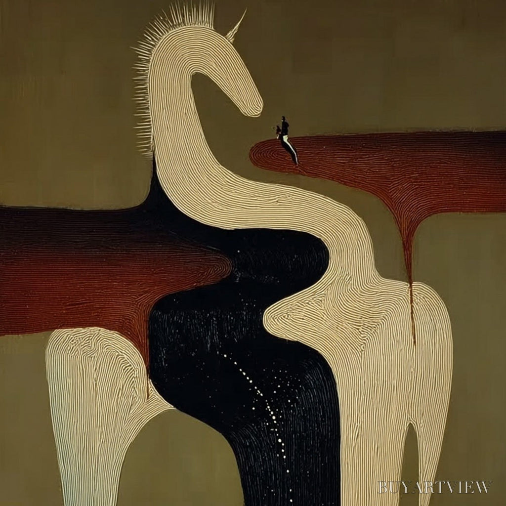 ARTOVITAS the Voyager'S Steed – Textured Abstract Unicorn Painting for Modern Decor - image 3