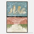 ARTOVITAS Whispers On the Water – Textured Abstract Vertical Landscape Painting - image 1