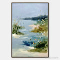 ARTOVITAS Whispers of the Marsh – Textured Wabi Sabi Style Vertical Landscape Painting - image 1