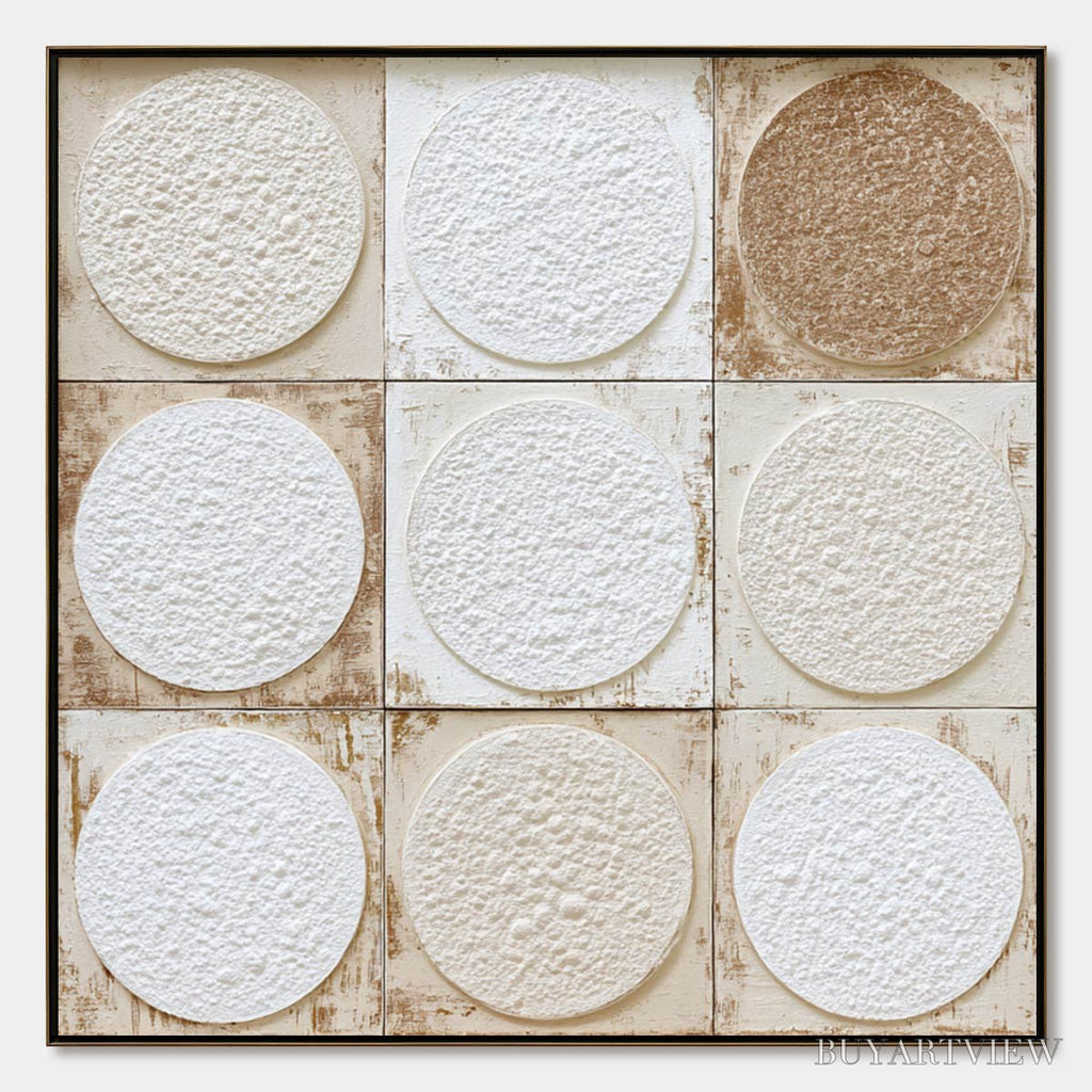 ARTOVITAS Earthen Rhythm – Textured Wabi Sabi Abstract Painting for Minimalist Decor - image 1