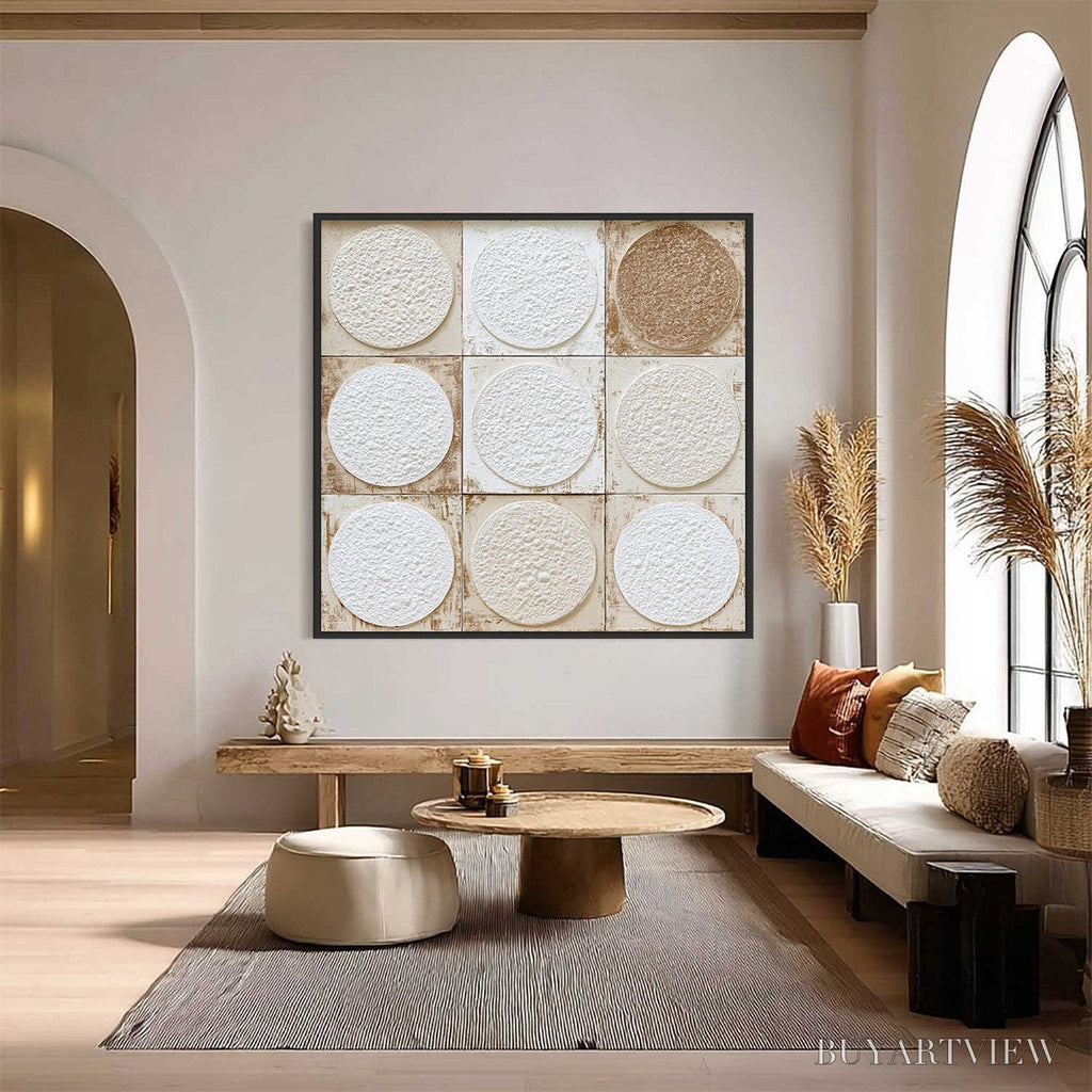 ARTOVITAS Earthen Rhythm – Textured Wabi Sabi Abstract Painting for Minimalist Decor - image 2
