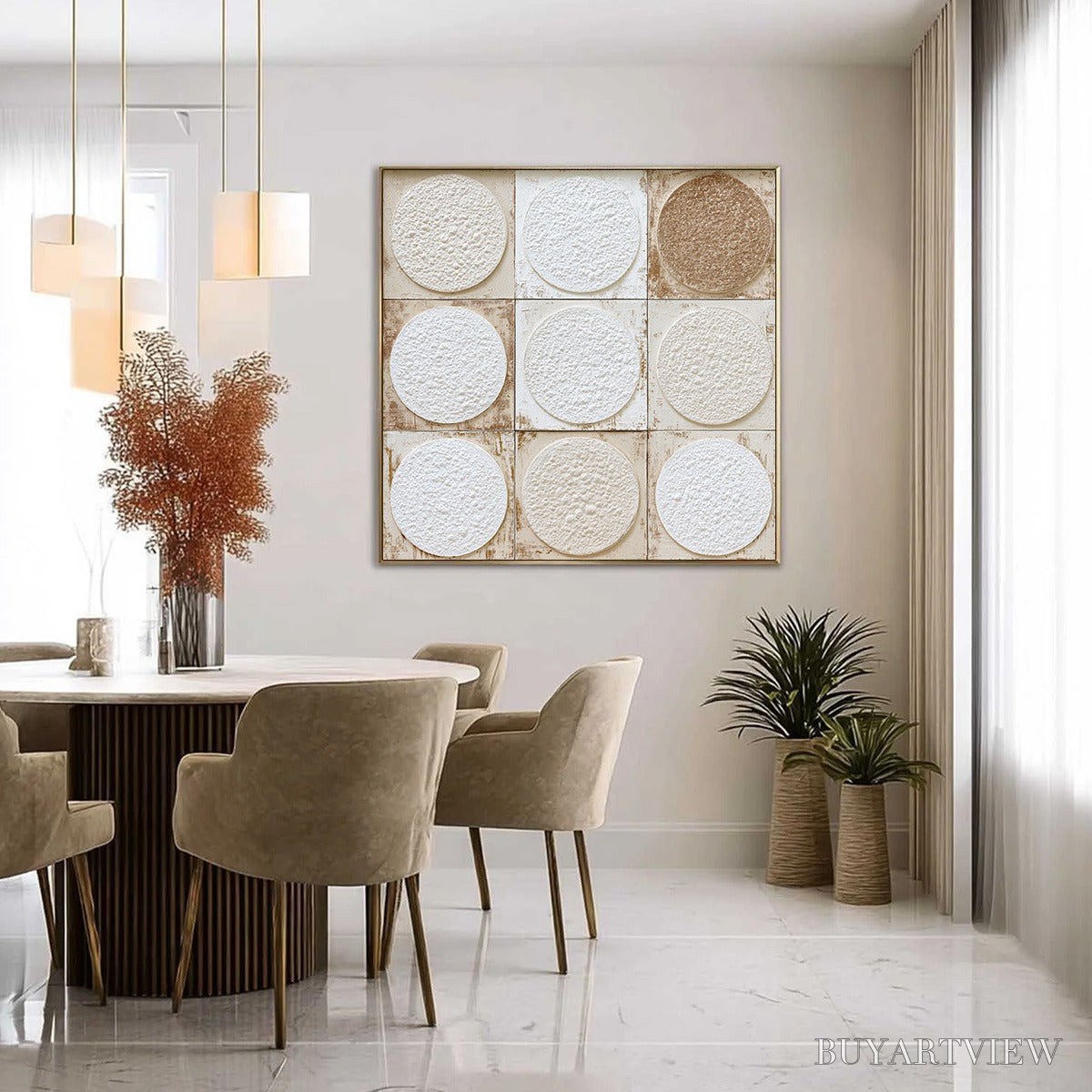 ARTOVITAS Earthen Rhythm – Textured Wabi Sabi Abstract Painting for Minimalist Decor - image 4