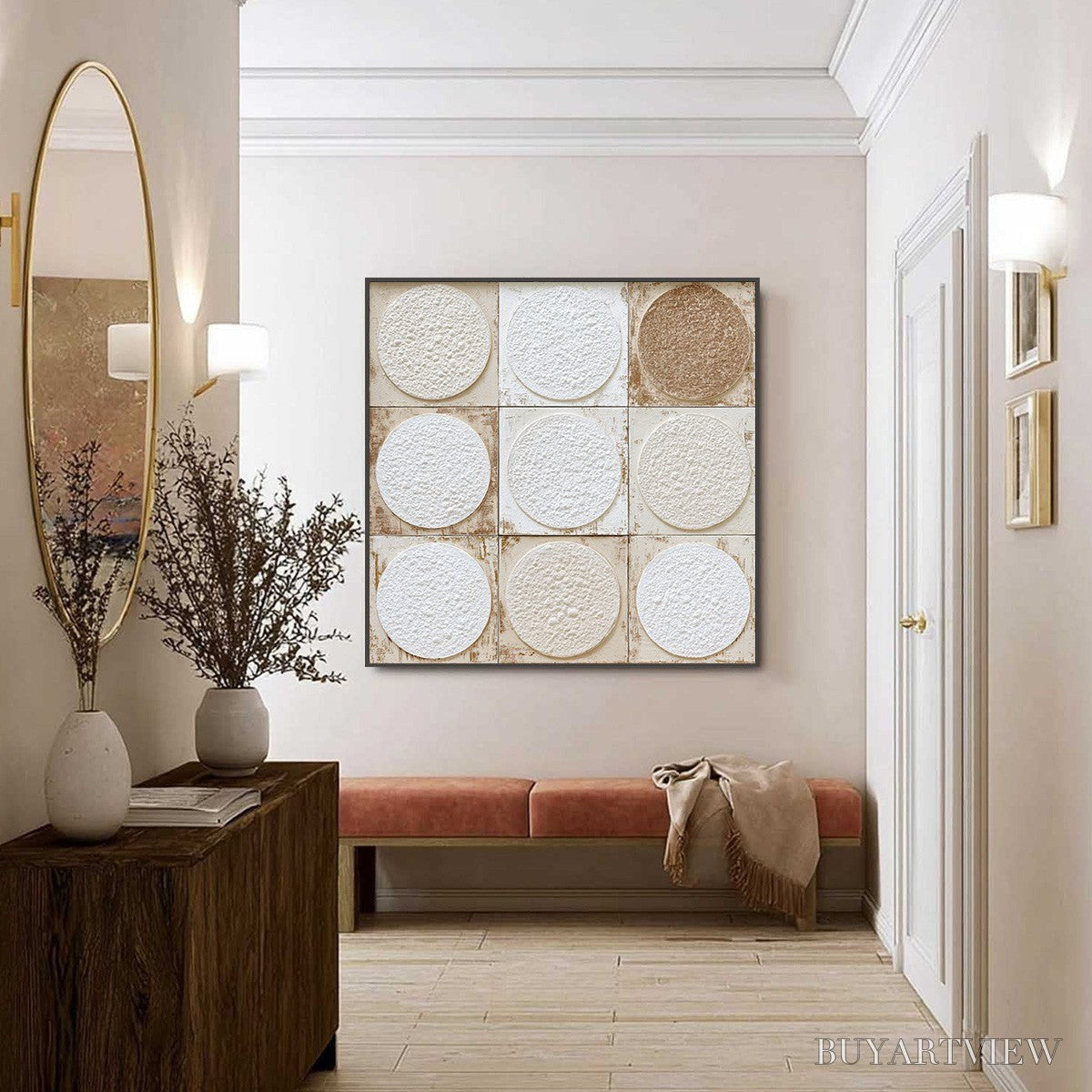 ARTOVITAS Earthen Rhythm – Textured Wabi Sabi Abstract Painting for Minimalist Decor - image 6