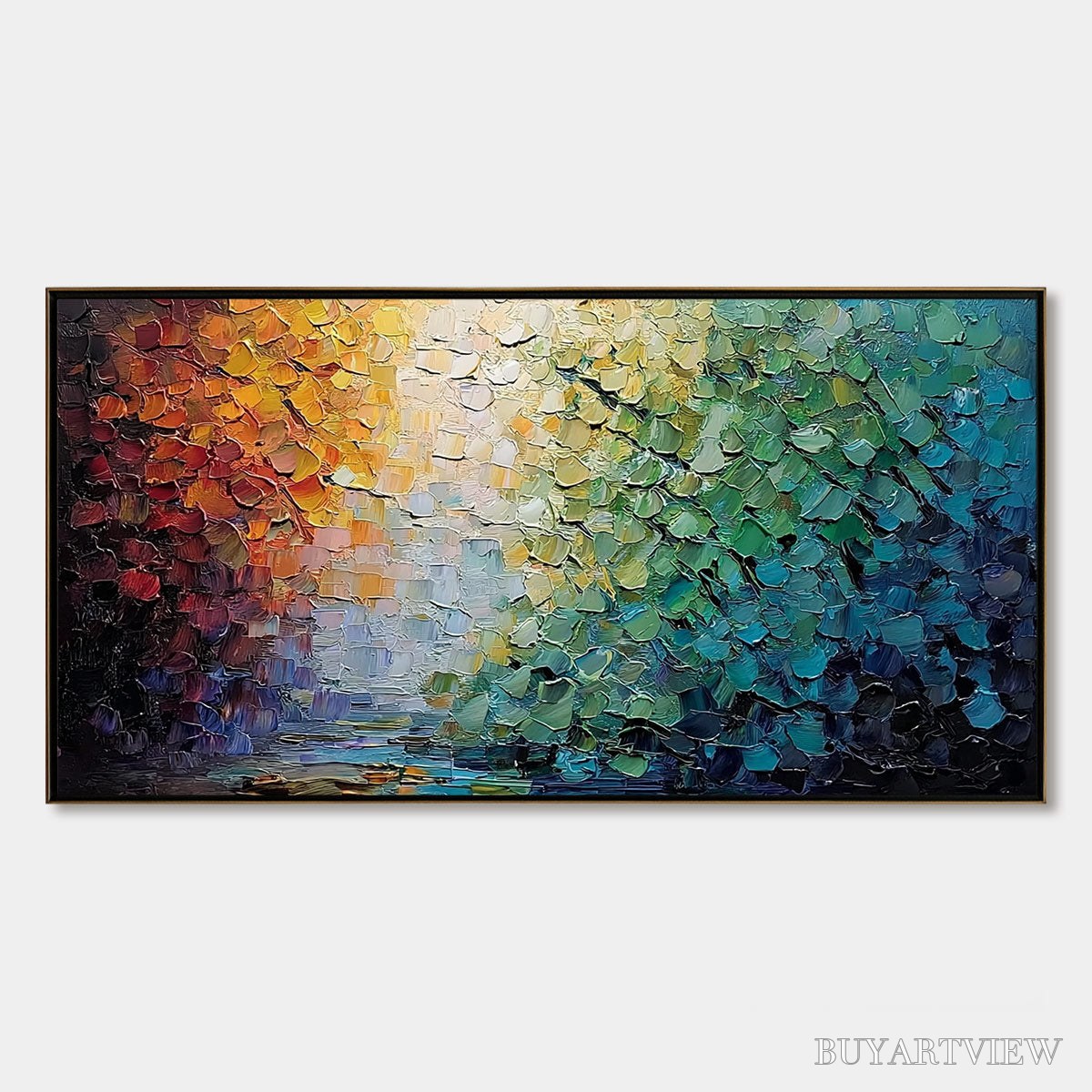 ARTOVITAS Chromatic Horizon – Large Textured Abstract Impasto Oil Painting - image 1