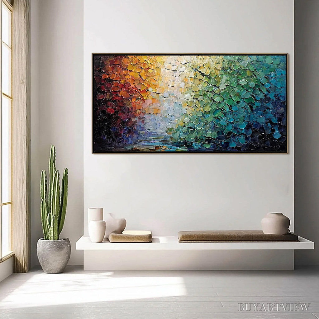 ARTOVITAS Chromatic Horizon – Large Textured Abstract Impasto Oil Painting - image 4
