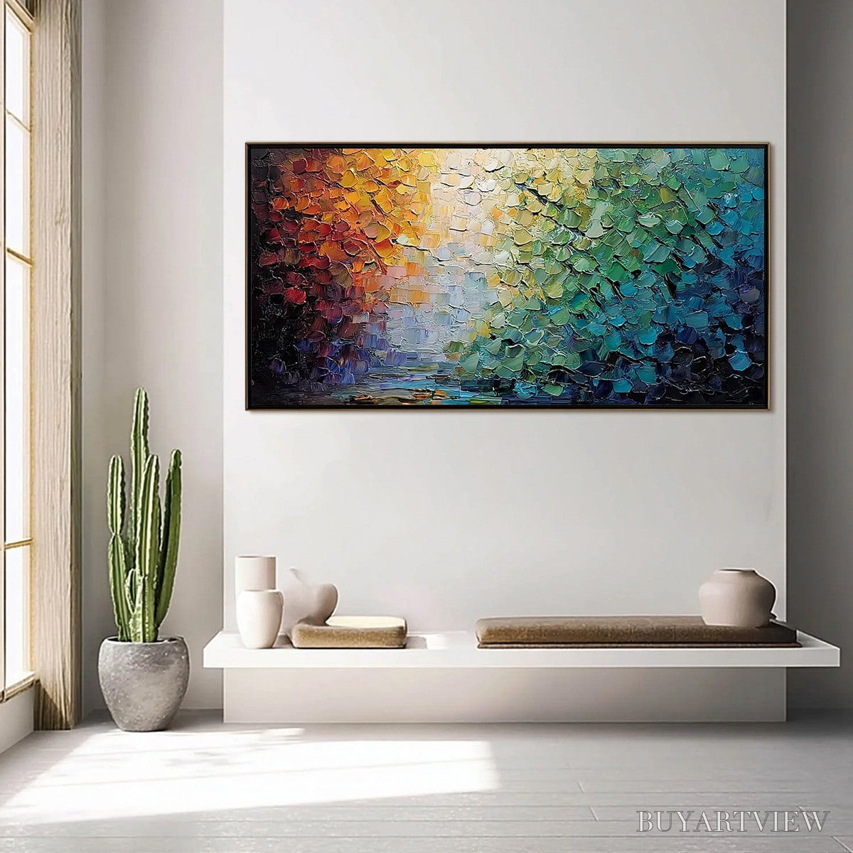 ARTOVITAS Chromatic Horizon – Large Textured Abstract Impasto Oil Painting - image 4