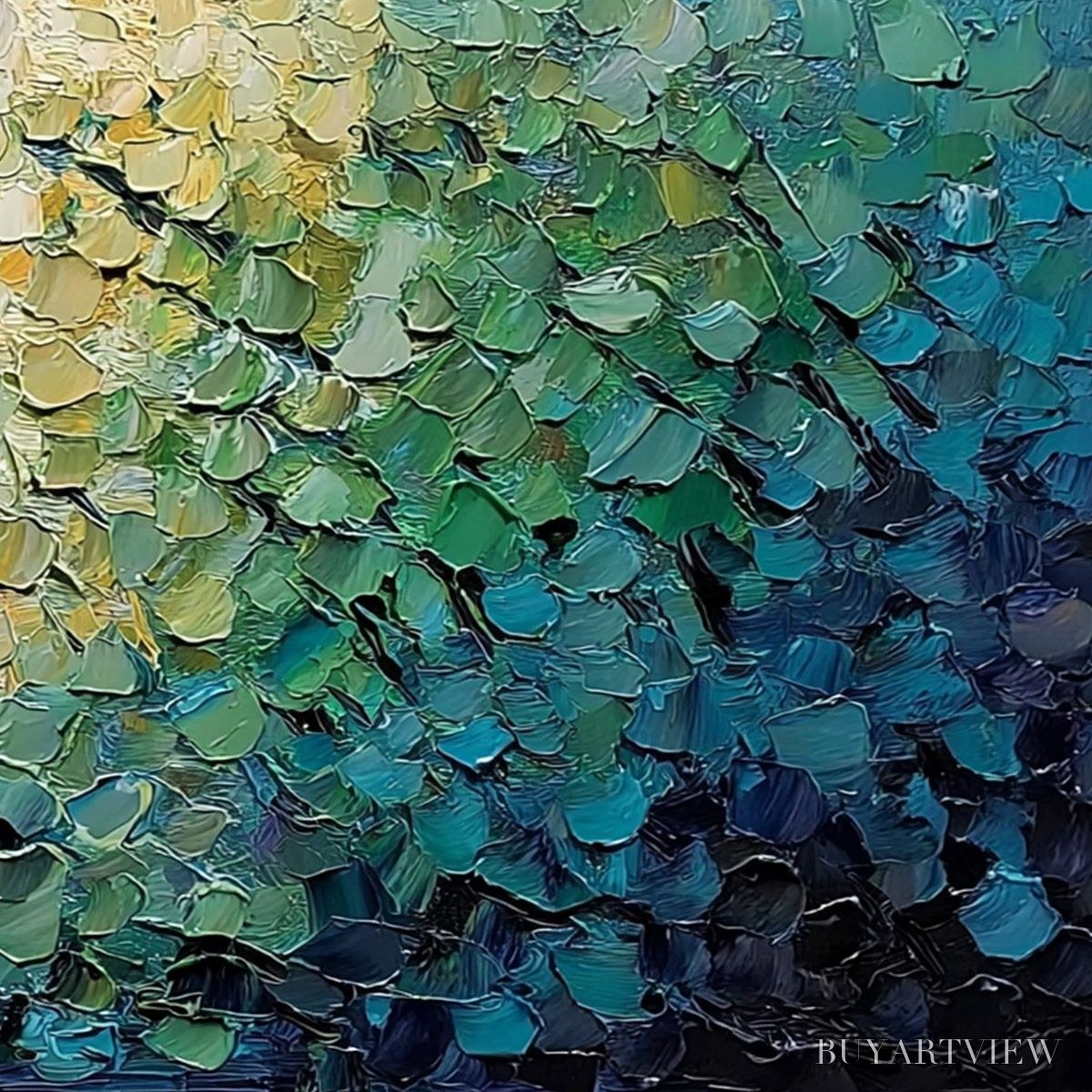 ARTOVITAS Chromatic Horizon – Large Textured Abstract Impasto Oil Painting - image 5