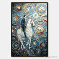 ARTOVITAS Celestial Journey – Textured Impasto Painting of a Rider - image 1