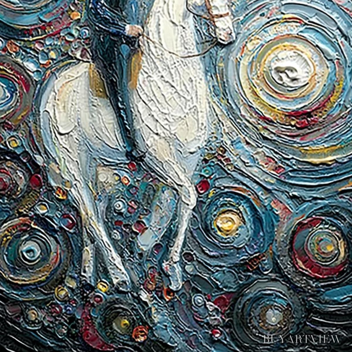 ARTOVITAS Celestial Journey – Textured Impasto Painting of a Rider - image 5