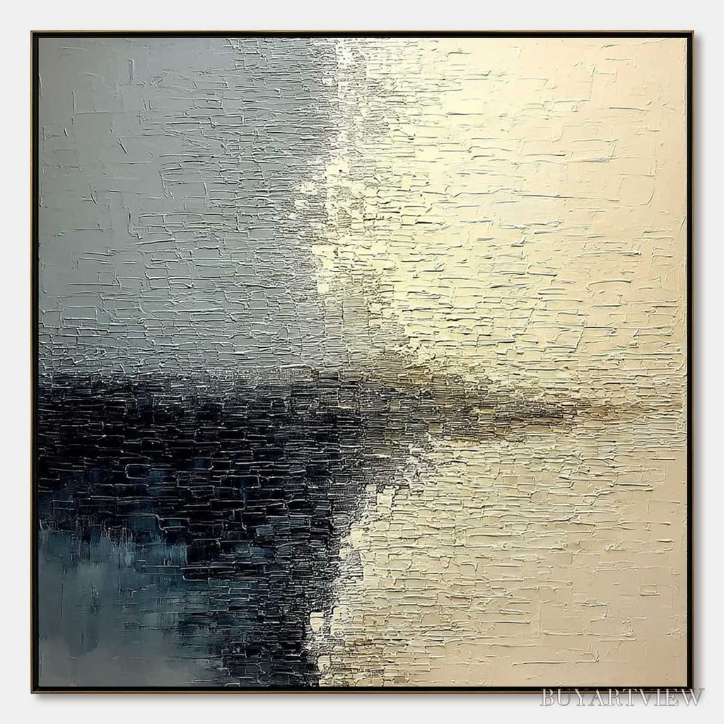 ARTOVITAS Stonehaven – Large Square Wabi Sabi Textured Abstract Painting - image 1