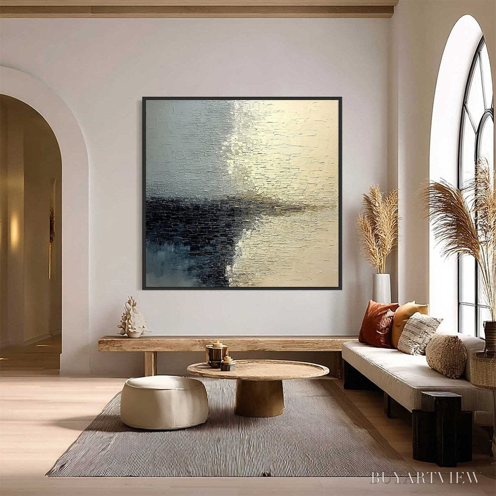 ARTOVITAS Stonehaven – Large Square Wabi Sabi Textured Abstract Painting - image 2