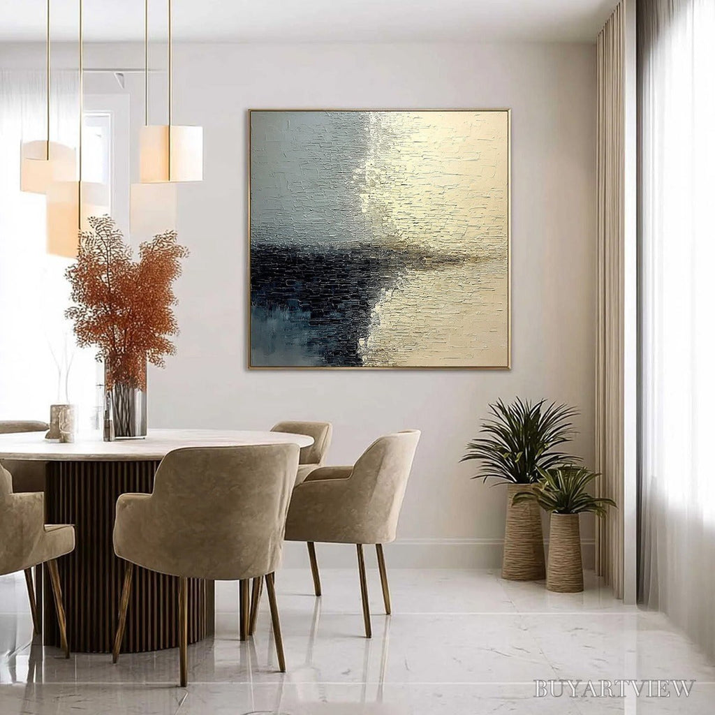 ARTOVITAS Stonehaven – Large Square Wabi Sabi Textured Abstract Painting - image 4