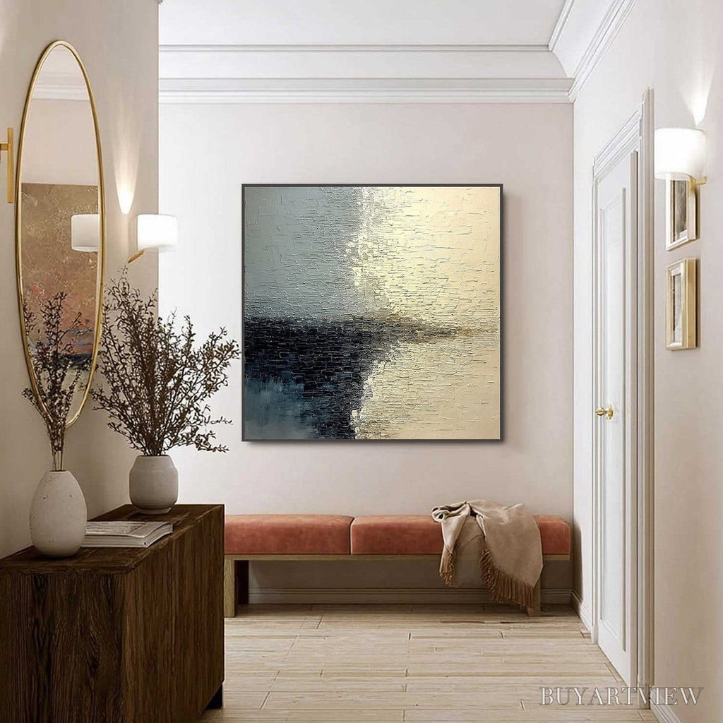 ARTOVITAS Stonehaven – Large Square Wabi Sabi Textured Abstract Painting - image 6