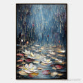 ARTOVITAS Celestial Pond – Textured Impasto Painting of Luminous Water Lilies - image 1