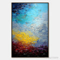 ARTOVITAS Chromatic Horizon – Vertical Textured Abstract Landscape Oil Painting - image 1