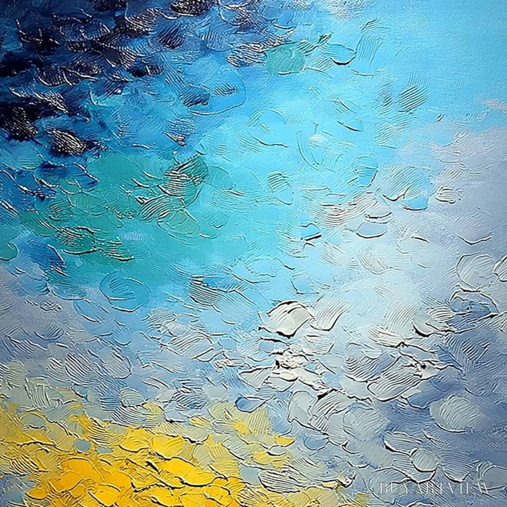 ARTOVITAS Chromatic Horizon – Vertical Textured Abstract Landscape Oil Painting - image 3