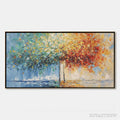 ARTOVITAS Harmony in Transition – Colorful Palette Knife Tree Landscape Oil Painting - image 1