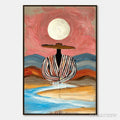 ARTOVITAS Riverbed Solitude – Textured Boho Figurative Portrait Painting on Canvas - image 1