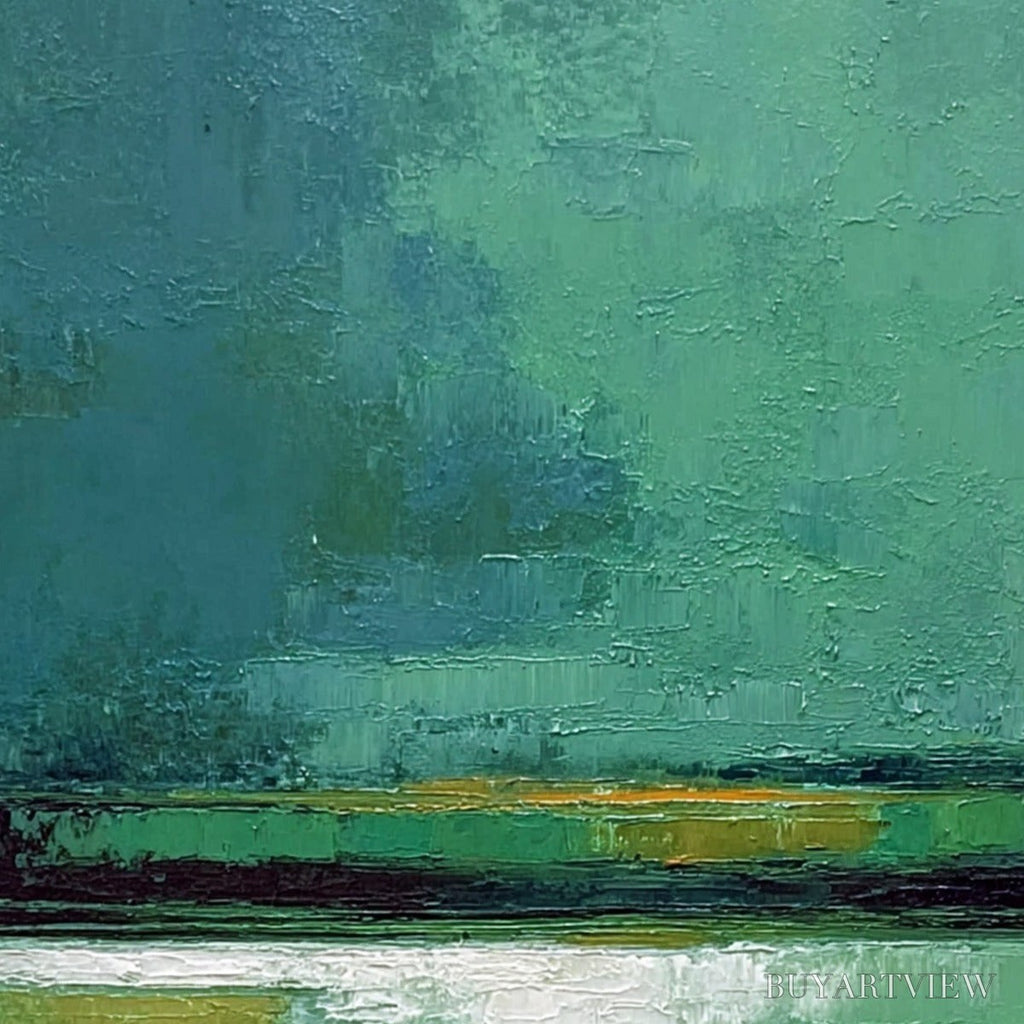 ARTOVITAS Verdant Horizon – Textured Wabi Sabi Abstract Landscape Painting - image 5