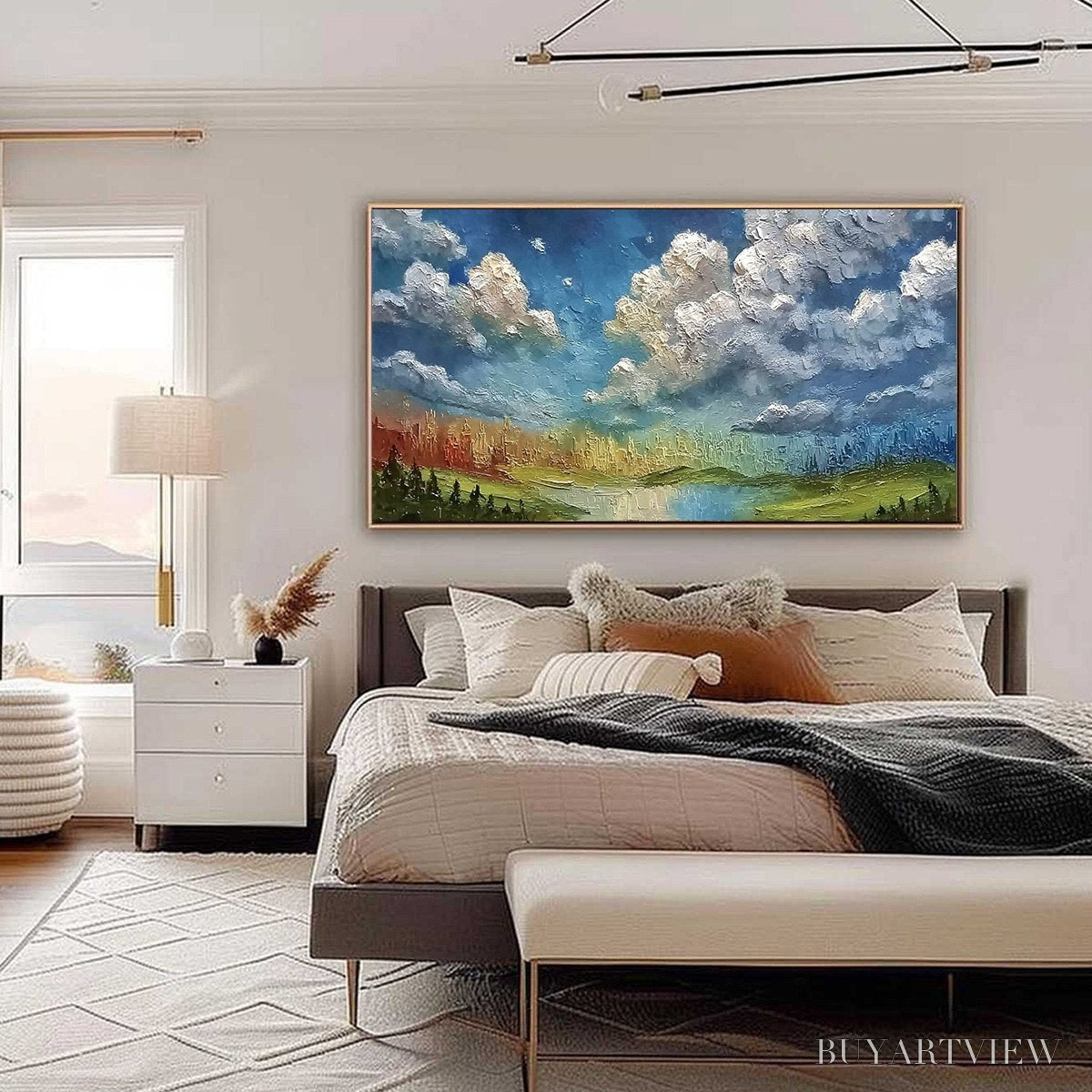 ARTOVITAS Chromatic Horizon – Large Textured Abstract Cityscape Landscape Painting - image 6