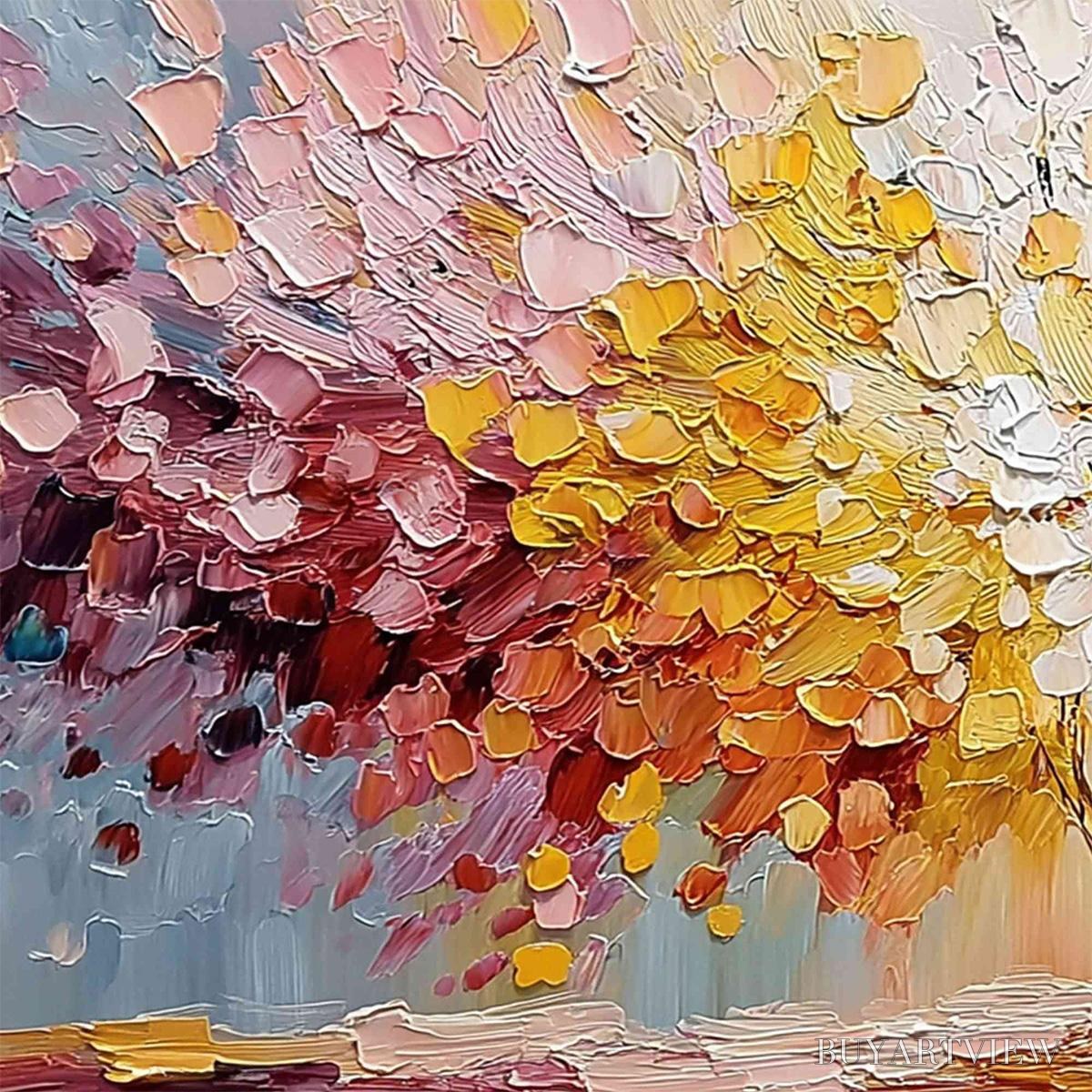 ARTOVITAS Spectrum of Life – Colorful Abstract Tree Impasto Palette Knife Painting - image 3