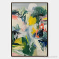 ARTOVITAS Verdant Rhythm – Vibrant Abstract Landscape Oil Painting with Textured Brushstrokes - image 1