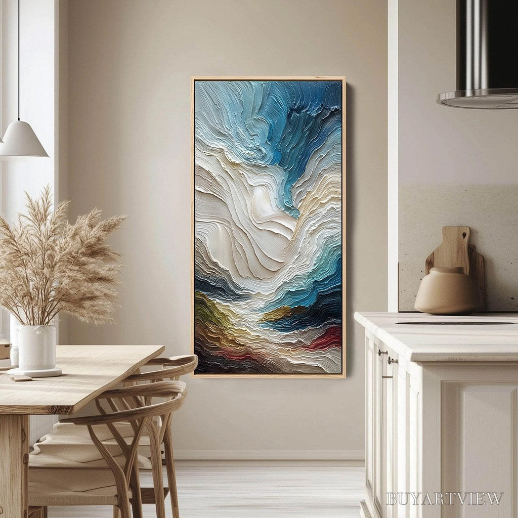 ARTOVITAS Stratum – Vertical Abstract Impasto Landscape Painting - image 2