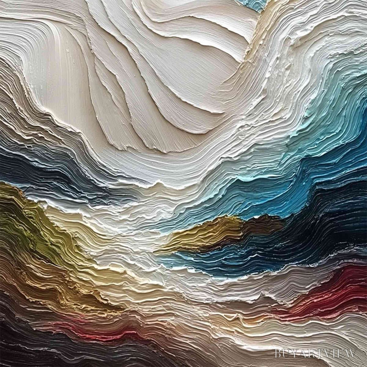 ARTOVITAS Stratum – Vertical Abstract Impasto Landscape Painting - image 3