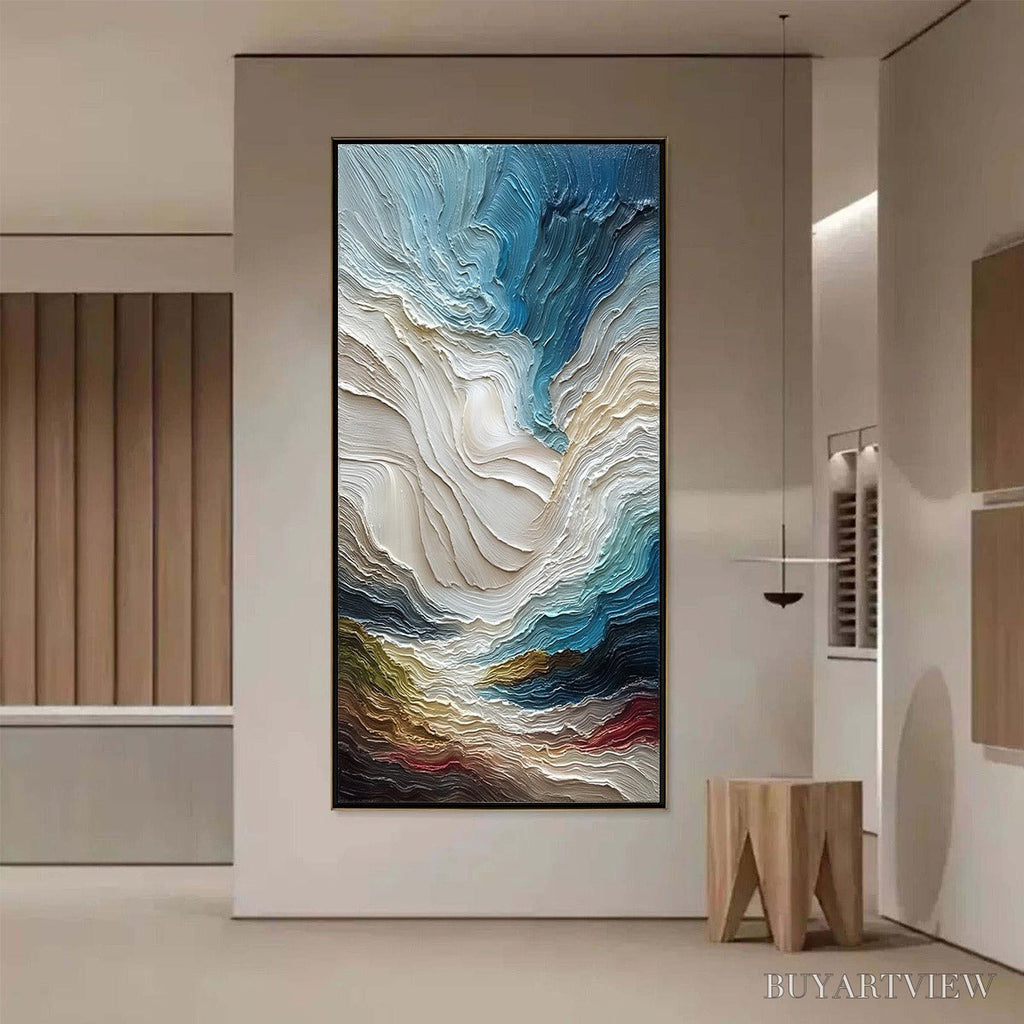 ARTOVITAS Stratum – Vertical Abstract Impasto Landscape Painting - image 4