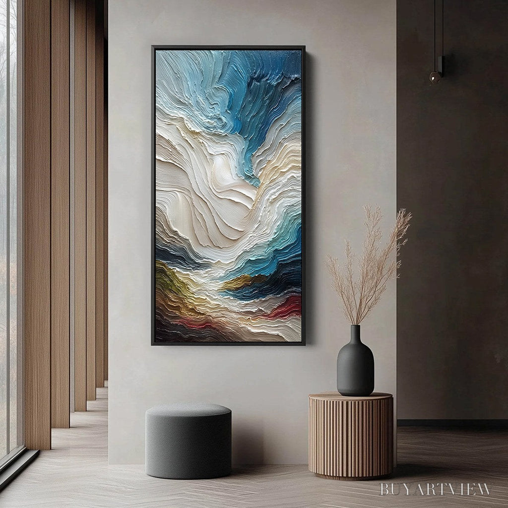 ARTOVITAS Stratum – Vertical Abstract Impasto Landscape Painting - image 6