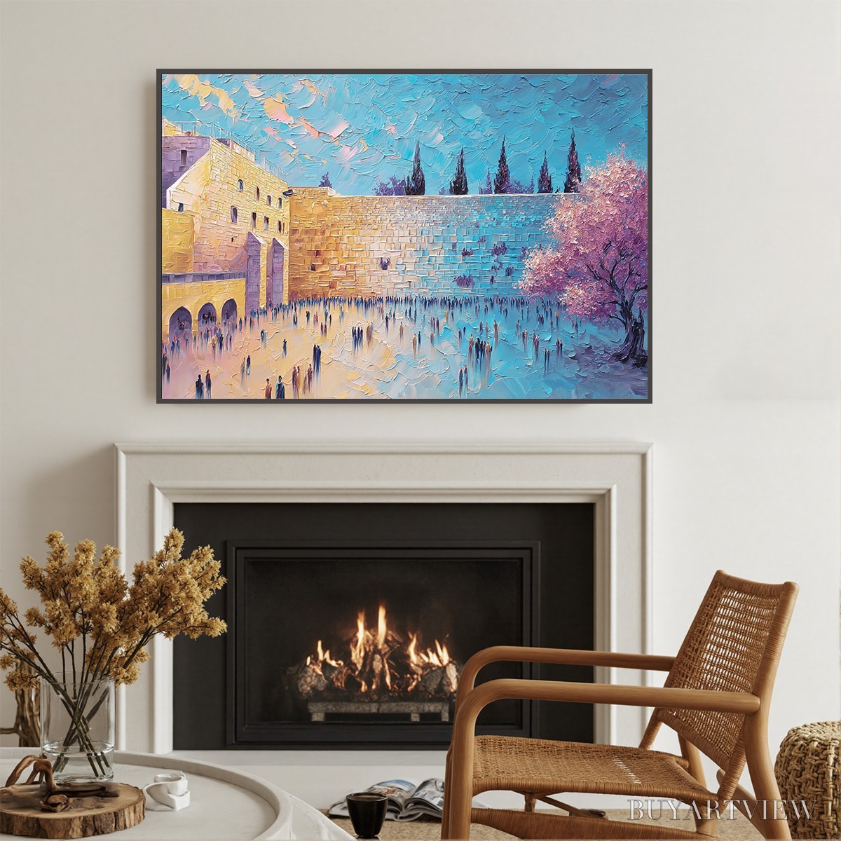 ARTOVITAS Eternal Prayer – Textured Impasto Painting of Jerusalem's Western Wall - image 4