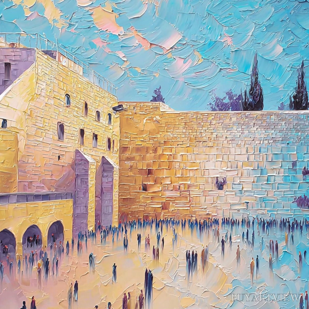 ARTOVITAS Eternal Prayer – Textured Impasto Painting of Jerusalem's Western Wall - image 5