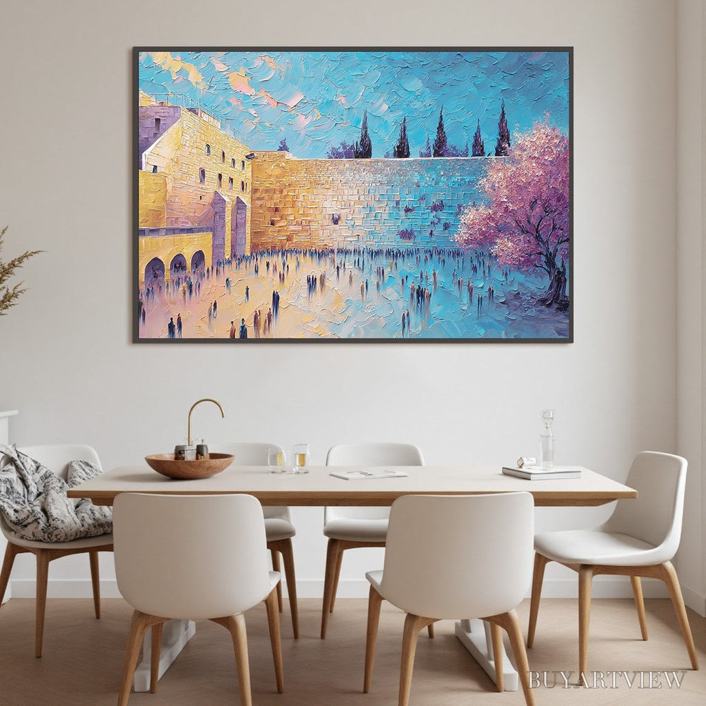 ARTOVITAS Eternal Prayer – Textured Impasto Painting of Jerusalem's Western Wall - image 6