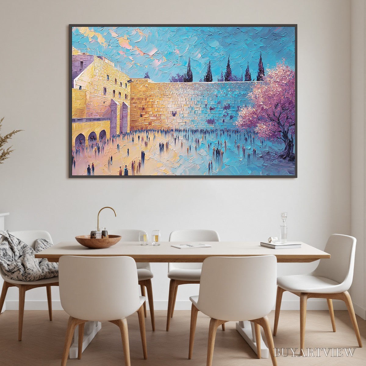 ARTOVITAS Eternal Prayer – Textured Impasto Painting of Jerusalem's Western Wall - image 6