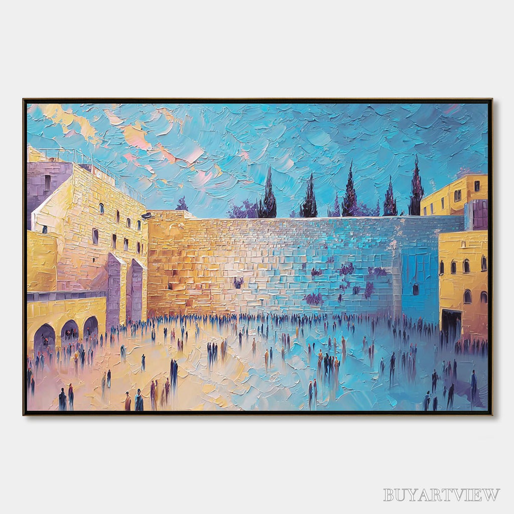 ARTOVITAS Prayer'S Echo – Heavily Textured Impasto Painting of Jerusalem's Western Wall - image 1