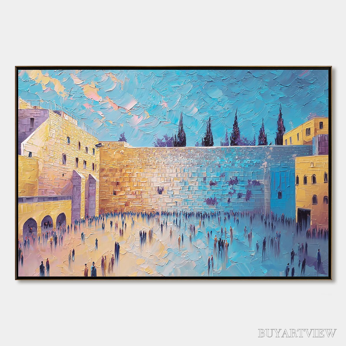 ARTOVITAS Prayer'S Echo – Heavily Textured Impasto Painting of Jerusalem's Western Wall - image 1