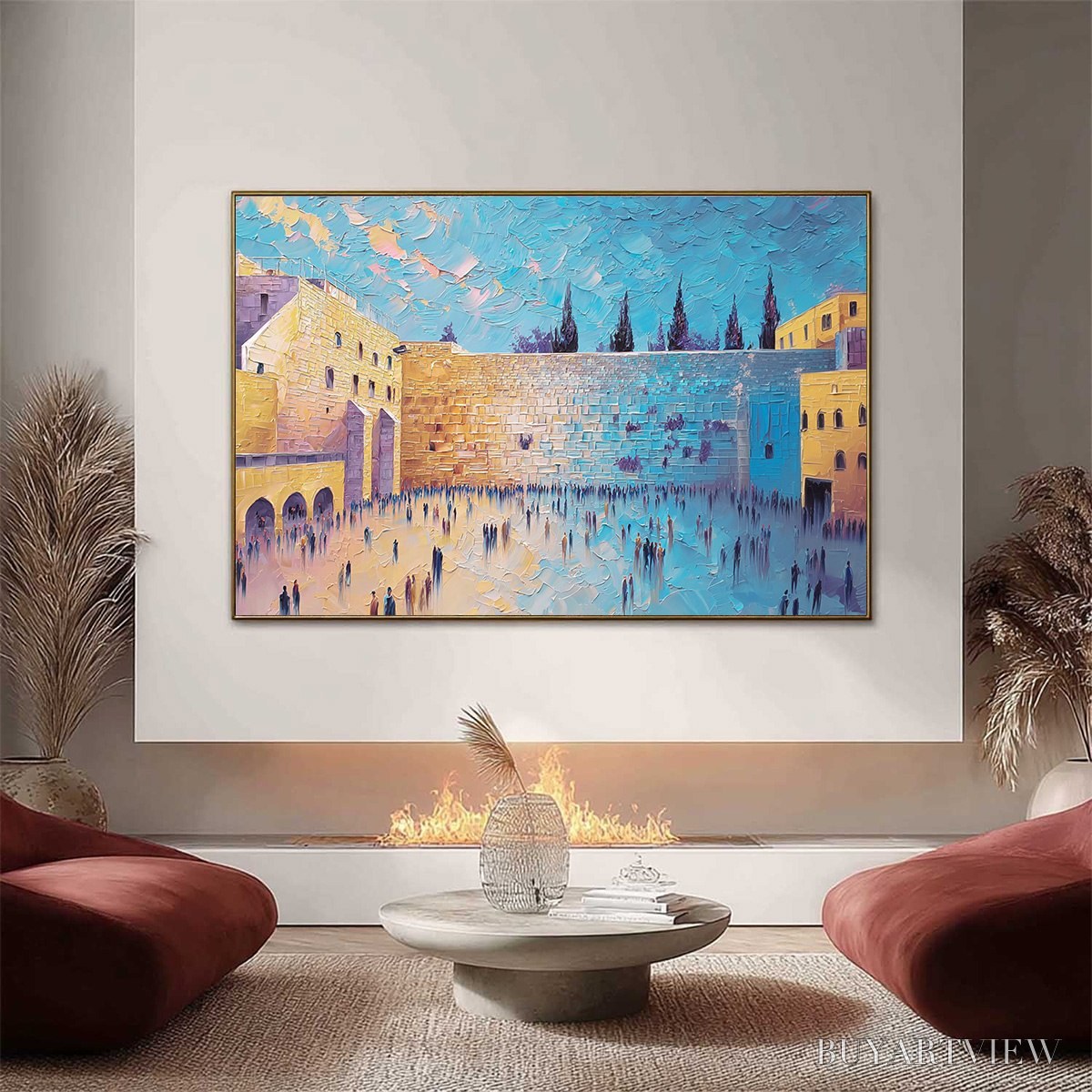 ARTOVITAS Prayer'S Echo – Heavily Textured Impasto Painting of Jerusalem's Western Wall - image 2