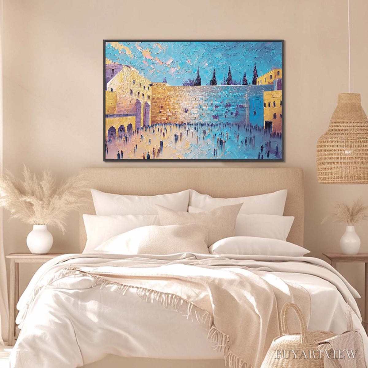 ARTOVITAS Prayer'S Echo – Heavily Textured Impasto Painting of Jerusalem's Western Wall - image 4