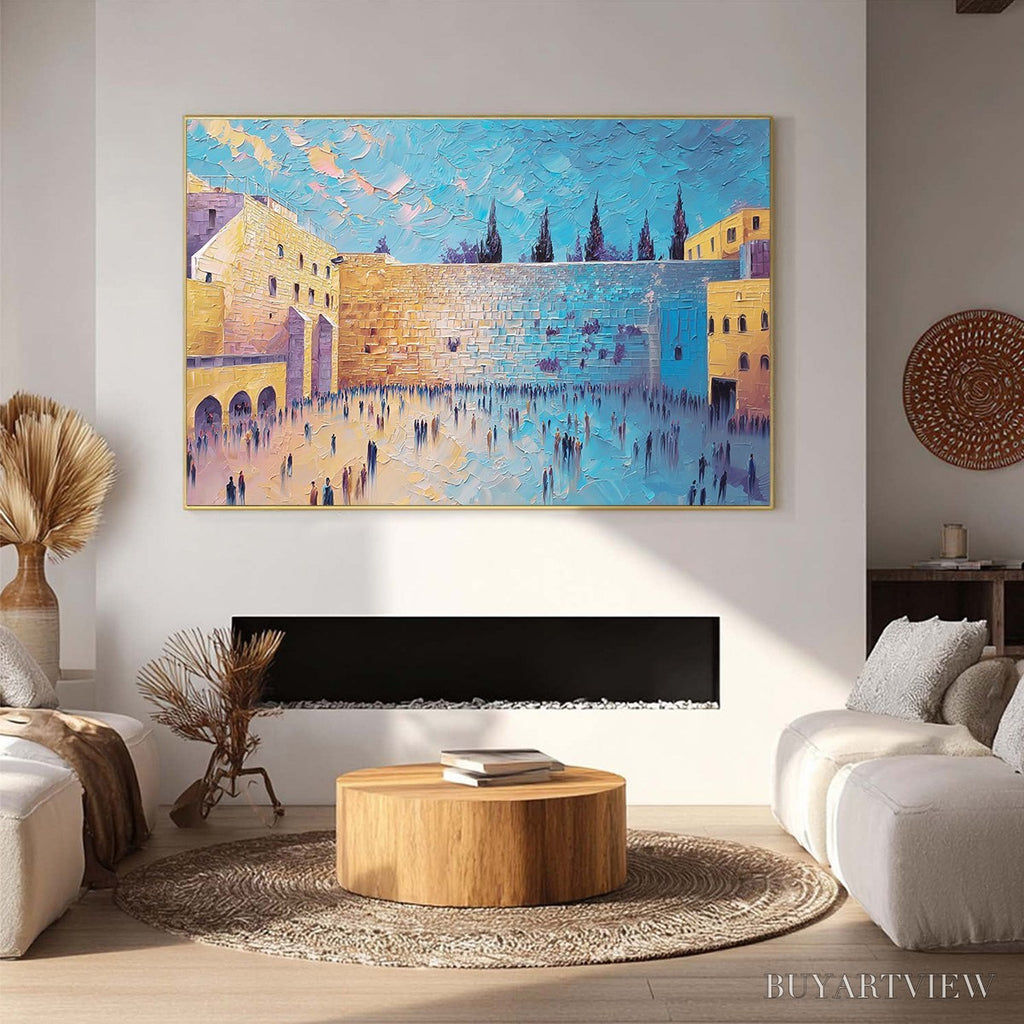 ARTOVITAS Prayer'S Echo – Heavily Textured Impasto Painting of Jerusalem's Western Wall - image 6