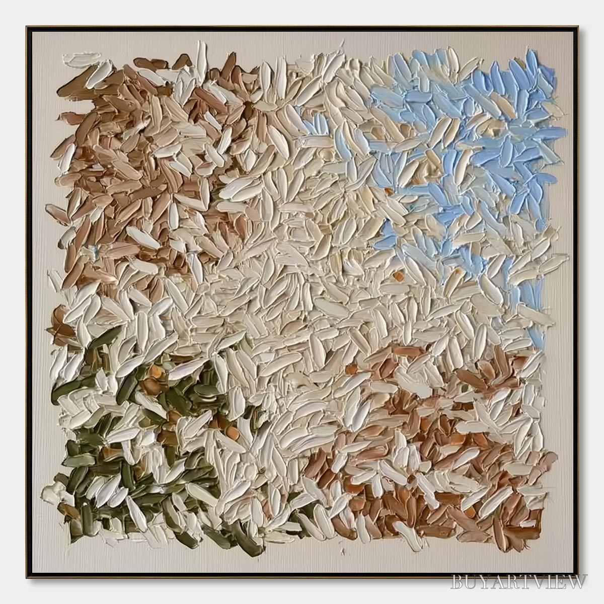ARTOVITAS Terra Mosaic – Textured Earth Tone Abstract Impasto Painting - image 1